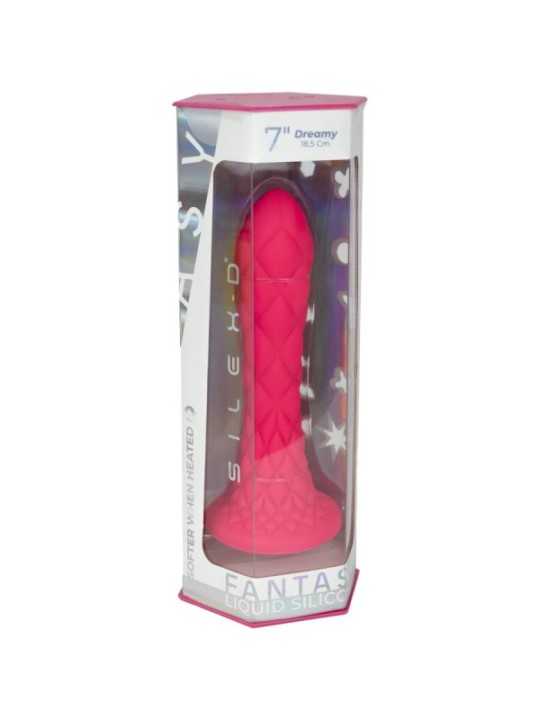 SILEXD - DREAMY DILDO FANTASY SILICONE LIQUIDE THERMOREACTIF FUCHSIA 18,5 CM