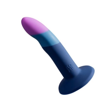 ROMP - PICCOLO GODEMICHET EN SILICONE AVEC VENTOUSE TRICOLORE 14 CM