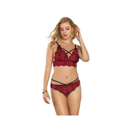 SUBBLIME - SET ENSEMBLE DEUX PIÈCES TOP ET CULOTTE EN DENTELLE S/M