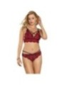 SUBBLIME - SET ENSEMBLE DEUX PIÈCES TOP ET CULOTTE EN DENTELLE S/M
