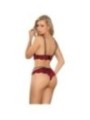 SUBBLIME - SET ENSEMBLE DEUX PIÈCES TOP ET CULOTTE EN DENTELLE S/M