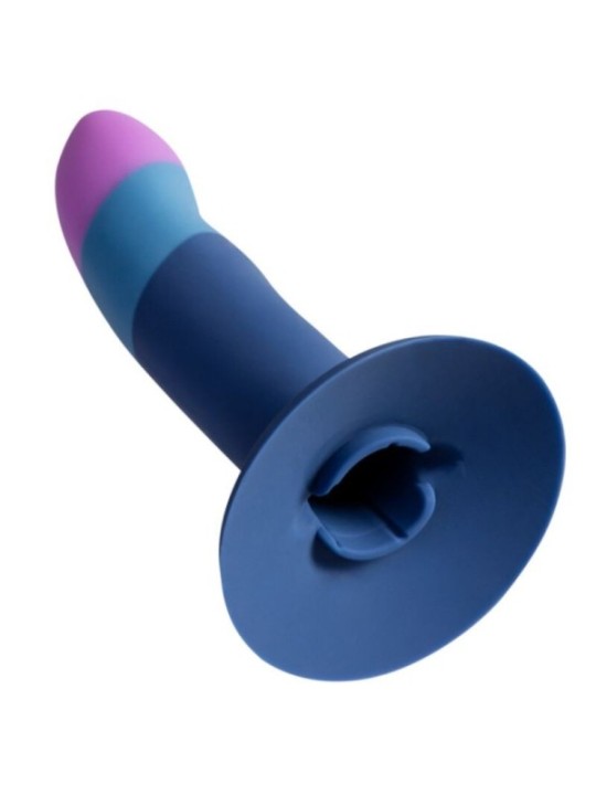 ROMP - PICCOLO GODEMICHET EN SILICONE AVEC VENTOUSE TRICOLORE 14 CM