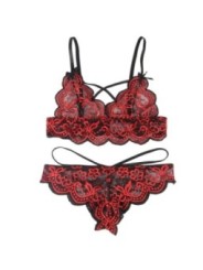 SUBBLIME - SET ENSEMBLE DEUX PIÈCES TOP ET CULOTTE EN DENTELLE S/M