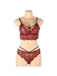 SUBBLIME - SET ENSEMBLE DEUX PIÈCES TOP ET CULOTTE EN DENTELLE S/M