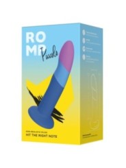 ROMP - PICCOLO GODEMICHET EN SILICONE AVEC VENTOUSE TRICOLORE 14 CM