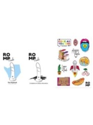 ROMP - PICCOLO GODEMICHET EN SILICONE AVEC VENTOUSE TRICOLORE 14 CM
