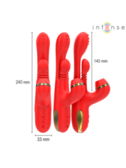 INTENSE - STIMULATEUR DE CLITORIS MULTIFONCTION KATY 4 TÊTES INTERCHANGEABLES ROUGE