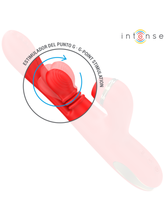 INTENSE - STIMULATEUR DE CLITORIS MULTIFONCTION KATY 4 TÊTES INTERCHANGEABLES ROUGE