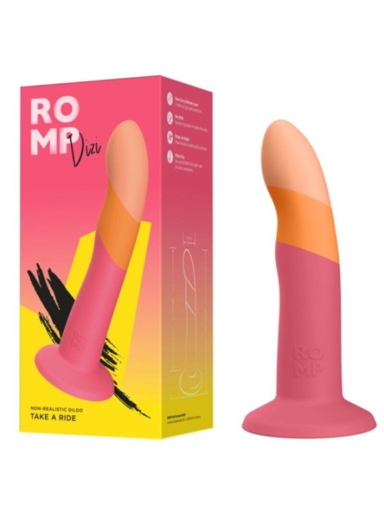 ROMP - DIZI GODEMICHET EN SILICONE AVEC VENTOUSE TRICOLÉ 18 CM
