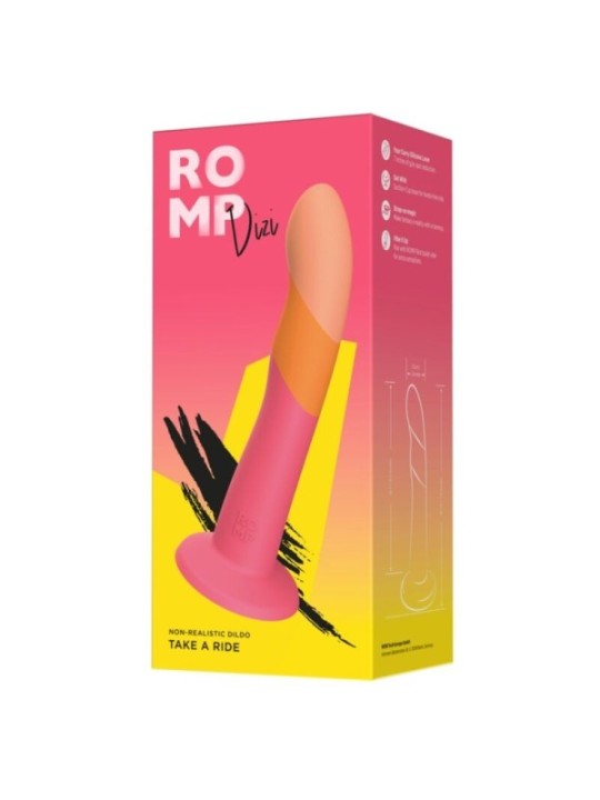 ROMP - DIZI GODEMICHET EN SILICONE AVEC VENTOUSE TRICOLÉ 18 CM