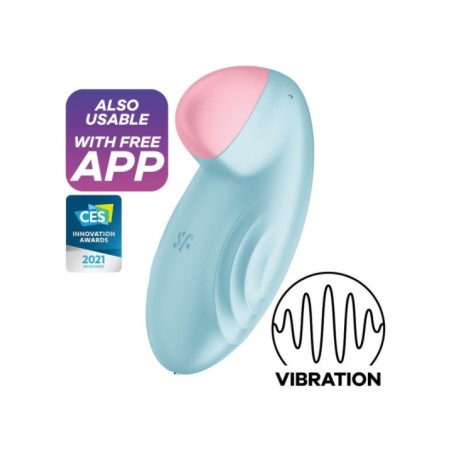SATISFYER - VIBRATEUR  POSER TROPICAL TIP BLEU