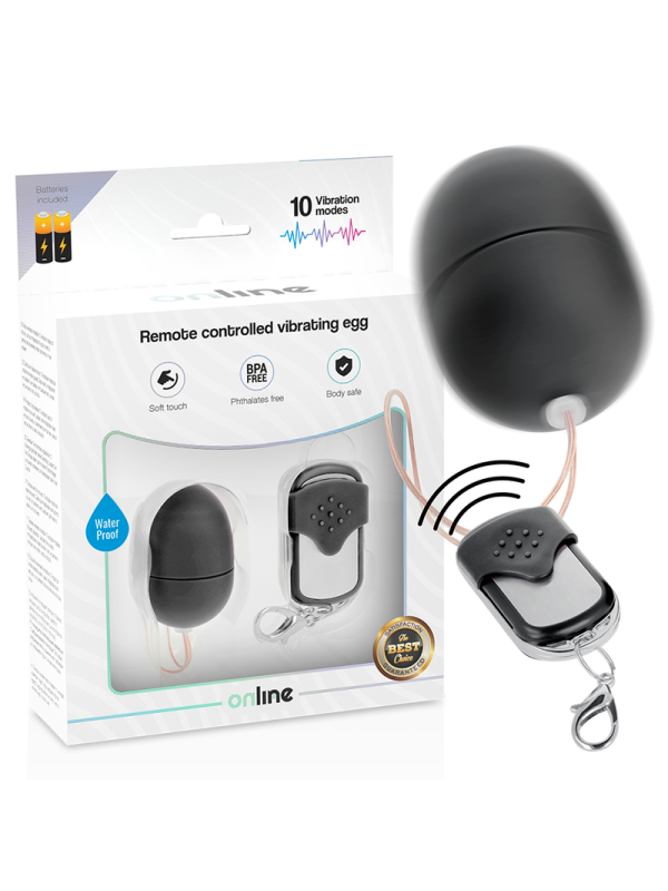 ONLINE - OEUF VIBRANT TÉLÉCOMMANDE S NOIR