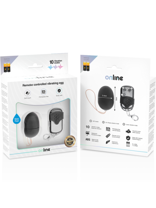 ONLINE - OEUF VIBRANT TÉLÉCOMMANDE S NOIR