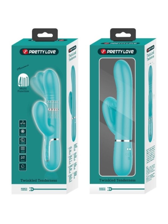 PRETTY LOVE - VIBRATEUR MULTIFONCTION G-SPOT VERT AQUA