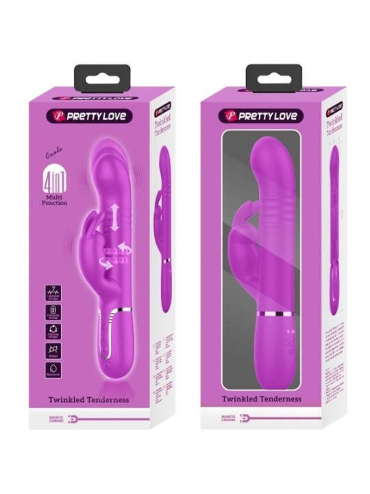 PRETTY LOVE - VIBRATEUR COALE RABBIT PERLES VIOLET