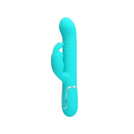 PRETTY LOVE - VIBRATEUR COALE RABBIT PERLES VERT AQUA