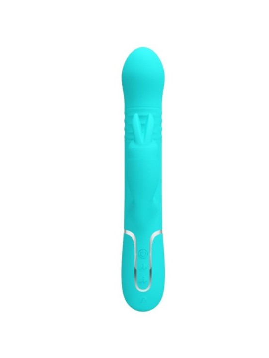 PRETTY LOVE - VIBRATEUR COALE RABBIT PERLES VERT AQUA
