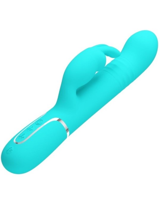 PRETTY LOVE - VIBRATEUR COALE RABBIT PERLES VERT AQUA