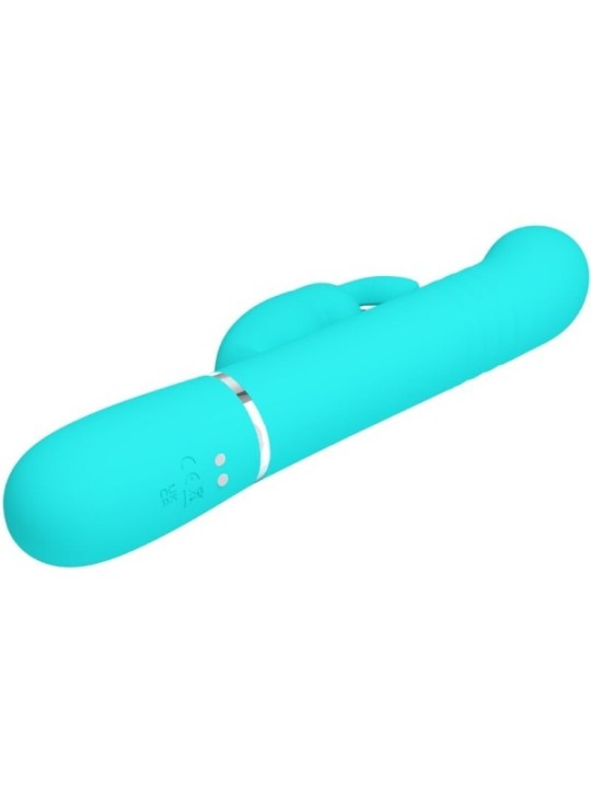 PRETTY LOVE - VIBRATEUR COALE RABBIT PERLES VERT AQUA