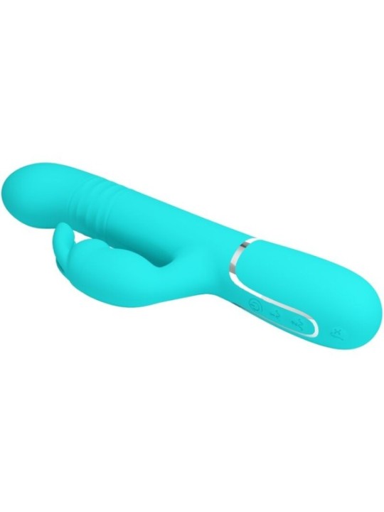 PRETTY LOVE - VIBRATEUR COALE RABBIT PERLES VERT AQUA