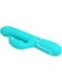 PRETTY LOVE - VIBRATEUR COALE RABBIT PERLES VERT AQUA