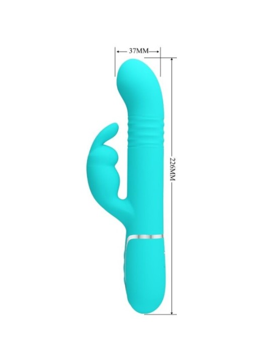 PRETTY LOVE - VIBRATEUR COALE RABBIT PERLES VERT AQUA