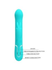 PRETTY LOVE - VIBRATEUR COALE RABBIT PERLES VERT AQUA