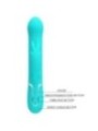 PRETTY LOVE - VIBRATEUR COALE RABBIT PERLES VERT AQUA