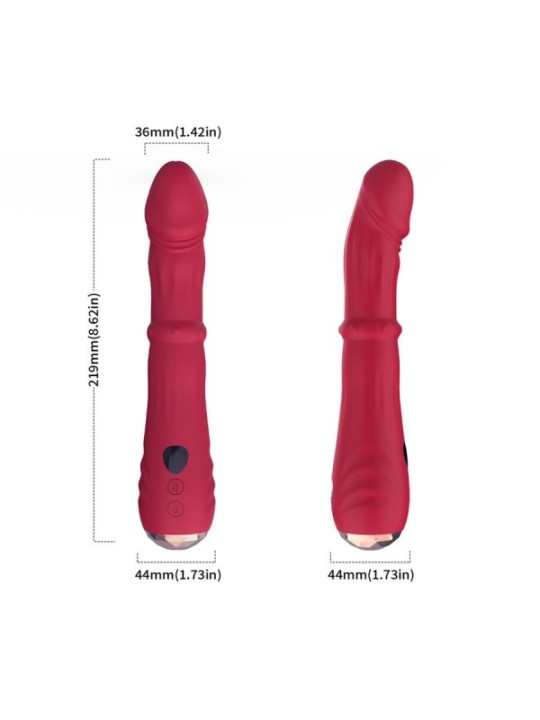 ARMONY - DILDO VIBRATEUR POINT A THERMO-RÉGLABLE ROUGE